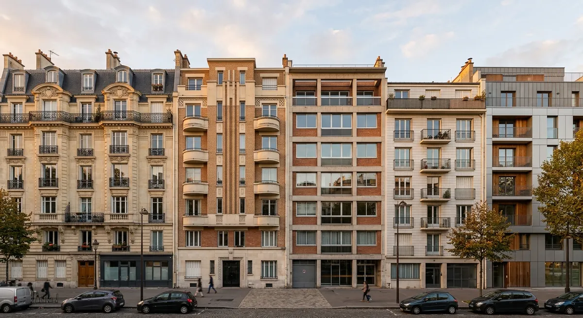 Mosaïque de façades d'immeubles parisiens
