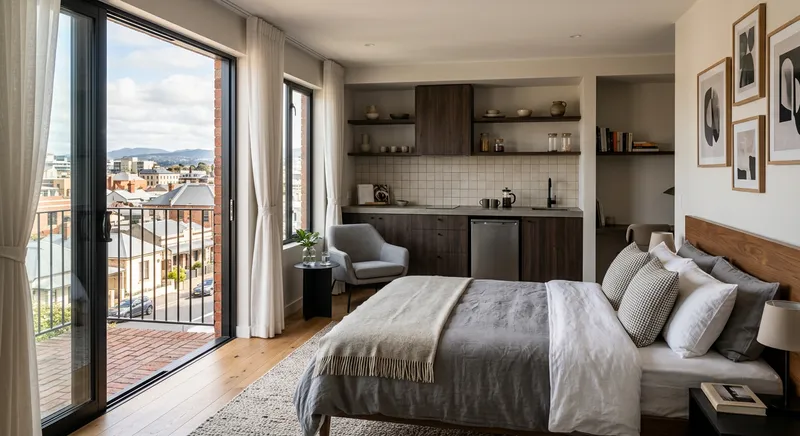 Intérieur d'un studio meublé