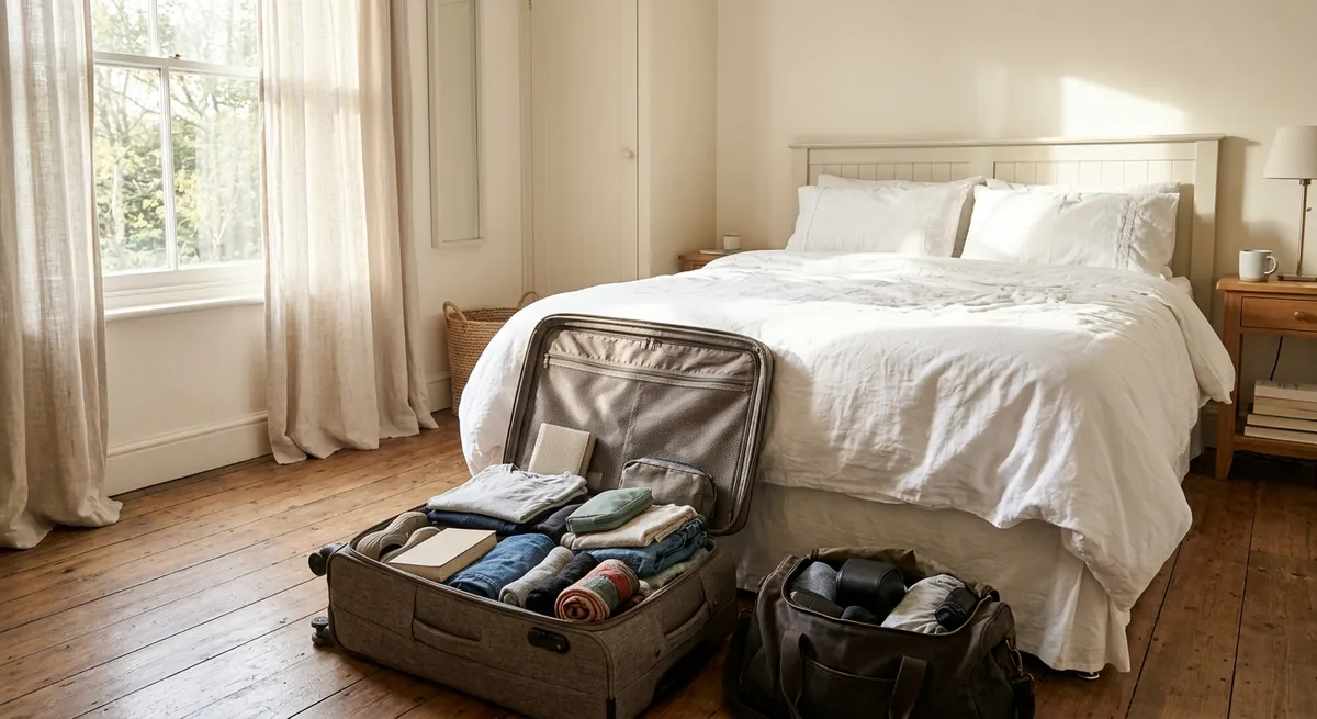 Valises dans une chambre lumineuse