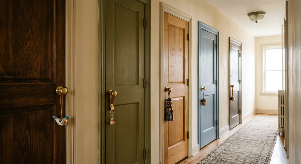 Portes individuelles dans un couloir