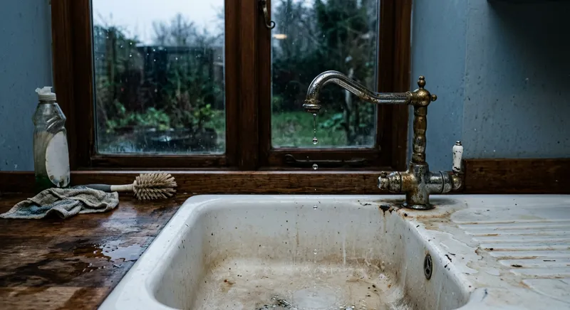 Robinet qui goutte dans une cuisine
