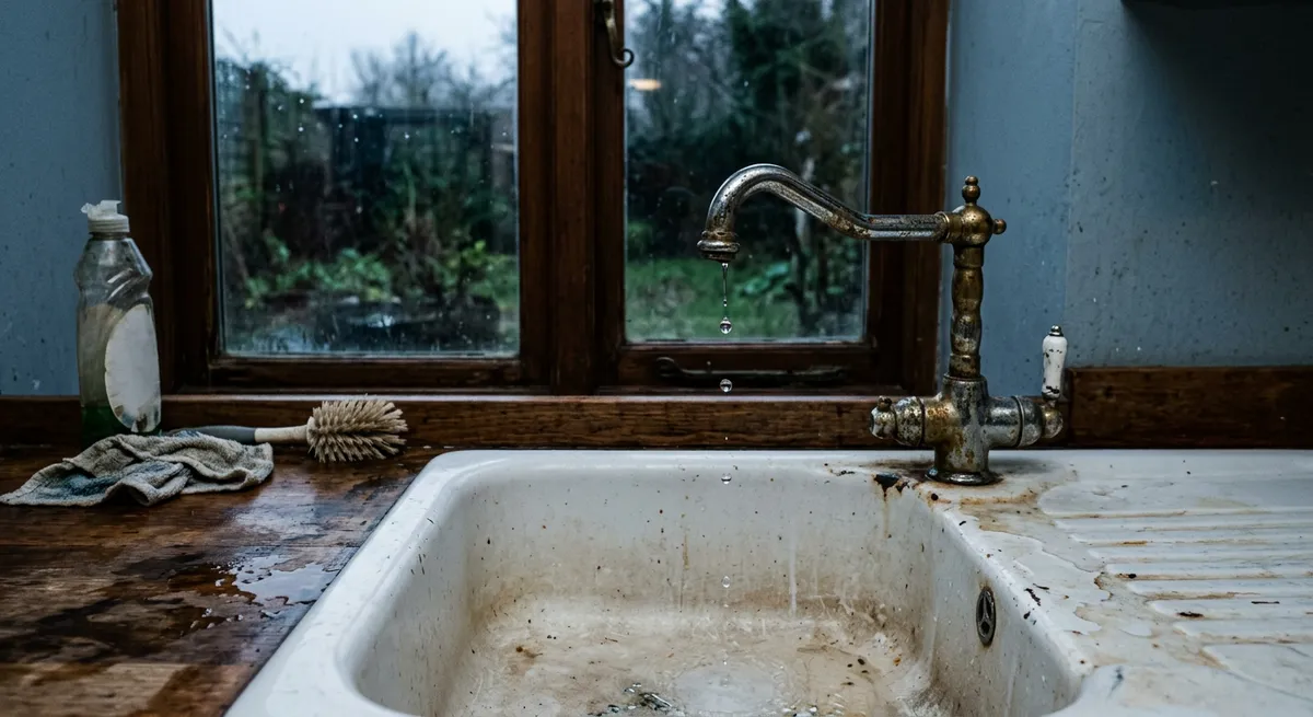 Robinet qui goutte dans une cuisine